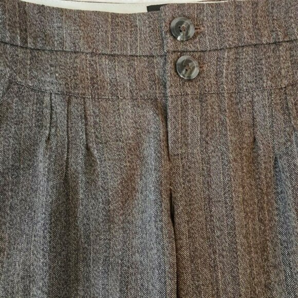 Body By Victoria Women's Capri Pants Size 8 Brown Retro Button Fly Barrel Leg - Picture 4 of 15